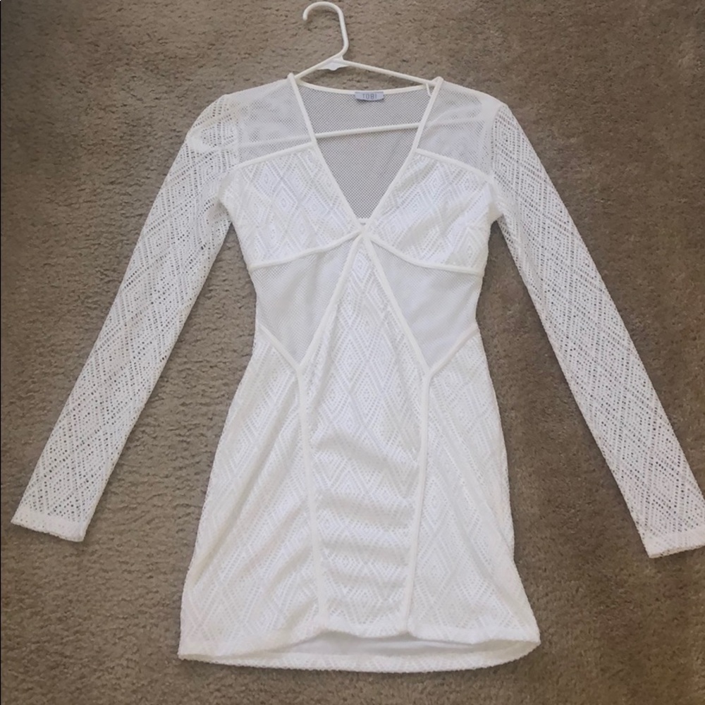 White low cut dress